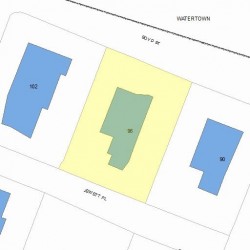 96 Boyd St, Newton MA  02458-1502 plot plan