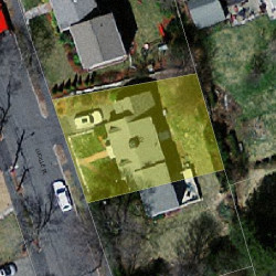 22 Lucille Pl, Newton MA 02464-1211 aerial view