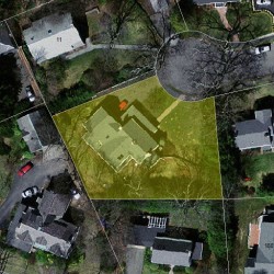 12 Crocker Cir, Newton MA  02465-2410 aerial view