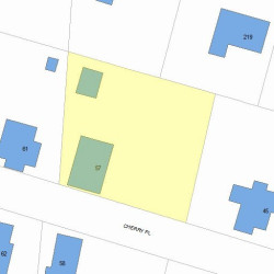 57 Cherry Pl, Newton MA  02465-1505 plot plan