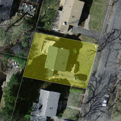 97 Manchester Rd, Newton MA  02461-1132 aerial view