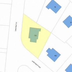 736 Chestnut St, Newton MA 02468-2016 plot plan