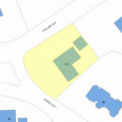 228 Highland Ave, Newton MA 02465-2512 plot plan