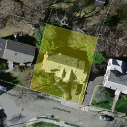 17 Lancaster Rd, Newton MA 02458-2625 aerial view