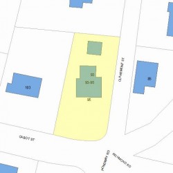 93 Cabot St, Newton MA  02458-2528 plot plan