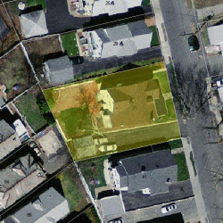 31 Harrington St, Newton MA  02460-1525 aerial view