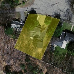 53 Neshobe Rd, Newton MA 02468-1336 aerial view