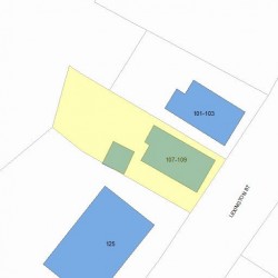 107 Lexington St, Newton MA  02466-1345 plot plan