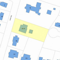 86 Hyde Ave, Newton MA  02458-2332 plot plan