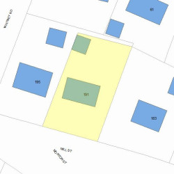 191 Mill St, Newton MA  02460-2412 plot plan