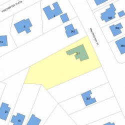 351 Winchester St, Newton MA  02461-2047 plot plan