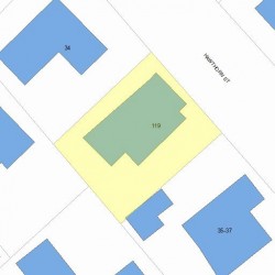 119 Hawthorn St, Newton MA 02458-1239 plot plan