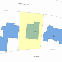 118 Newtonville Ave, Newton MA 02458-1836 plot plan