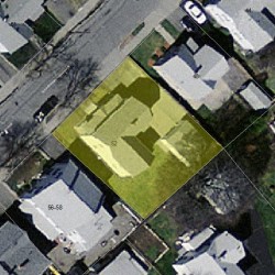 52 Clinton St, Newton MA  02458-1232 aerial view