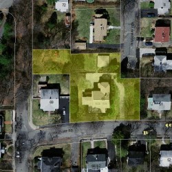 65 Waldorf Rd, Newton MA  02464-1012 aerial view