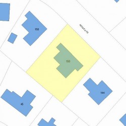 150 Ridge Ave, Newton MA  02459-2536 plot plan