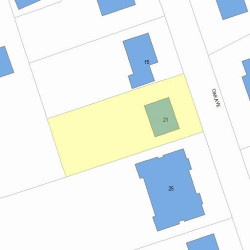 21 Oak Ave, Newton MA 02465-1814 plot plan