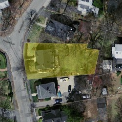 52 Bourne St, Newton MA  02466-1722 aerial view