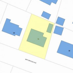 74 Maplewood Ave, Newton MA  02459-2526 plot plan