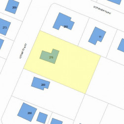 276 Lexington St, Newton MA  02466-1210 plot plan