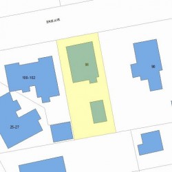 96 Erie Ave, Newton MA 02461-1514 plot plan