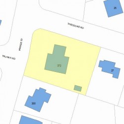 372 Parker St, Newton MA  02459-2605 plot plan