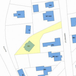 953 Chestnut St, Newton MA 02464-1101 plot plan
