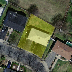 31 Anthony Rd, Newton MA  02460-1137 aerial view