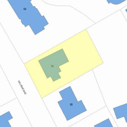 74 Hillside Ave, Newton MA  02465-2544 plot plan