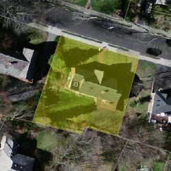 54 Clements Rd, Newton MA  02458-2618 aerial view
