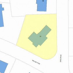 84 Evelyn Rd, Newton MA  02468-1021 plot plan