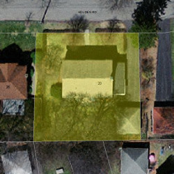 20 Holden Rd, Newton MA  02465-1910 aerial view