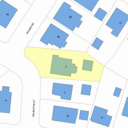 9 Arlington St, Newton MA 02458-2452 plot plan