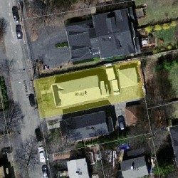 82 Bourne St, Newton MA 02466-1722 aerial view