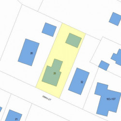 26 Fern St, Newton MA  02466-2207 plot plan