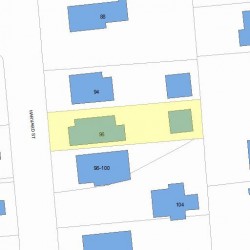 96 Harvard St, Newton MA 02460-2232 plot plan
