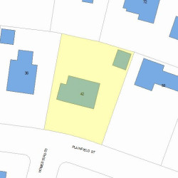 42 Plainfield St, Newton MA  02468-1618 plot plan