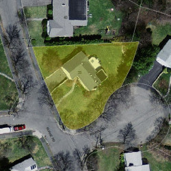 33 Ruane Rd, Newton MA  02465-2627 aerial view