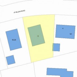 12 Athelstane Rd, Newton MA 02459-2419 plot plan