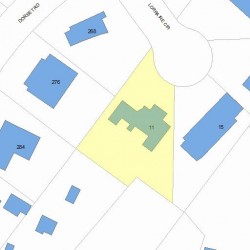 11 Lorraine Cir, Newton MA  02468-1417 plot plan
