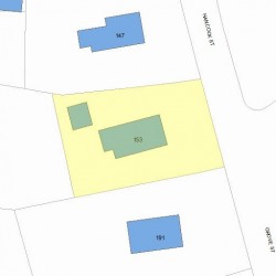 153 Hancock St, Newton MA 02466-2218 plot plan