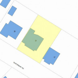 21 Canterbury Rd, Newton MA  02461-1319 plot plan