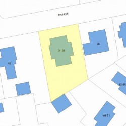36 Erie Ave, Newton MA  02461-1514 plot plan