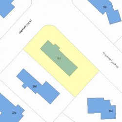 151 Country Club Rd, Newton MA  02459-3117 plot plan
