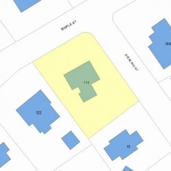 114 Temple St, Newton MA 02465-2314 plot plan
