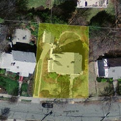 16 Stafford Rd, Newton MA  02459-1819 aerial view