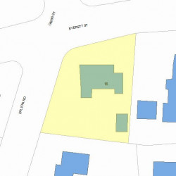 16 Everett St, Newton MA  02459-1939 plot plan