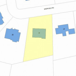 31 Sheffield Rd, Newton MA  02460-2120 plot plan