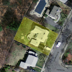 22 Clearwater Rd, Newton MA  02462-1104 aerial view