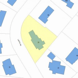 26 Larch Rd, Newton MA  02468-1414 plot plan